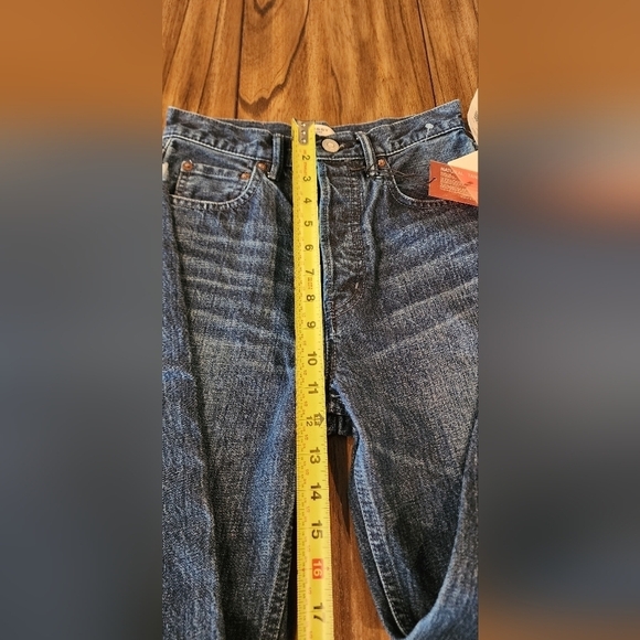 Moussy Vintage MV Capac Wide Straight Cropped high rise Jean 24 blue cotton nwt - Picture 11 of 15